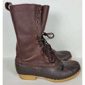 LL Bean 12" Mens‎ Maine Hunting Shoes Duck Boots Brown Leather 212204 Sz 7 M